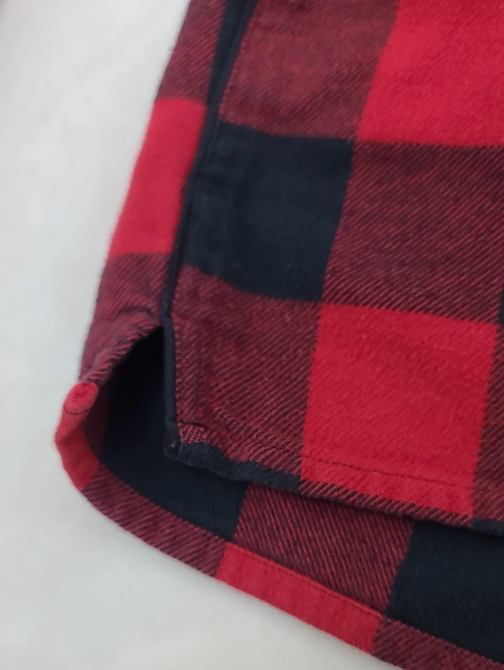 Madewell Cozy Buffalo Check Flannel Bedtime Pajama Top/Bottom Set in Red/Black